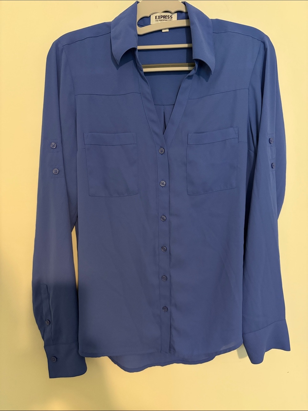 Express Cobalt Blue Button-Up Shirt the Portofino Shirt